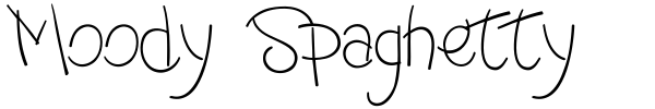 Moody Spaghetty font preview